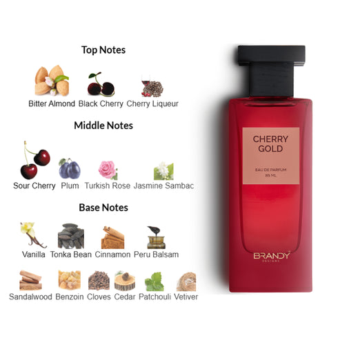Brandy Cherry Gold 85ml perfume by Zimaya, warm tonka bean and amber base
