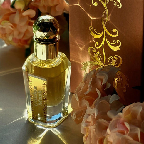 Khadlaj Golden Musk 15ml unisex perfume oil gold bottle