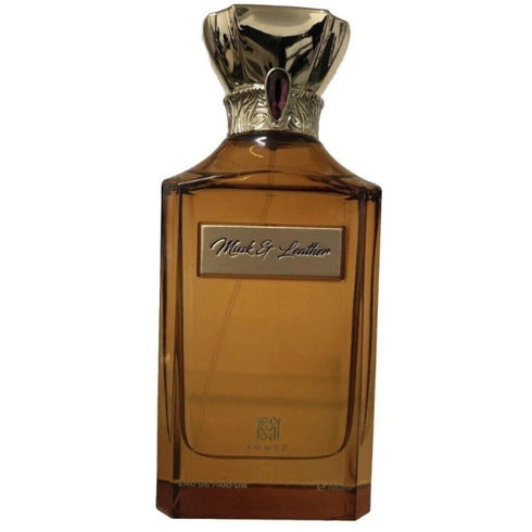 Ahmed Al Maghribi Musk and Leather 100ml eau de parfum bottle front view