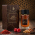 Al Absar Oud Damascus 100ml eau de parfum with saffron, raspberry and amber resin notes styled around the bottle and box