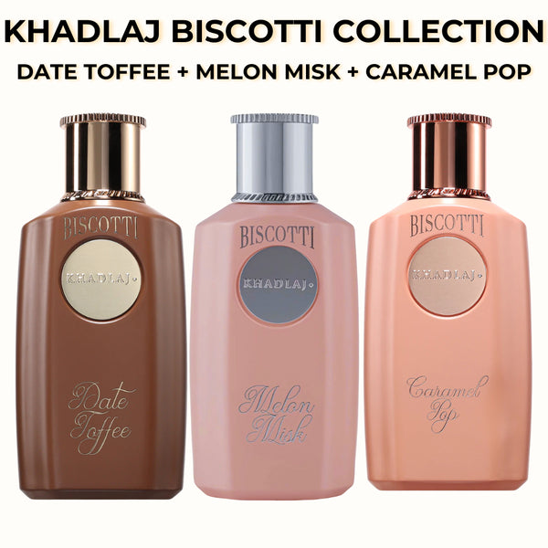 Khadlaj Biscotti Trio Eau de Parfum Gift Set 3 x 100ml - Perfumeo.co.uk