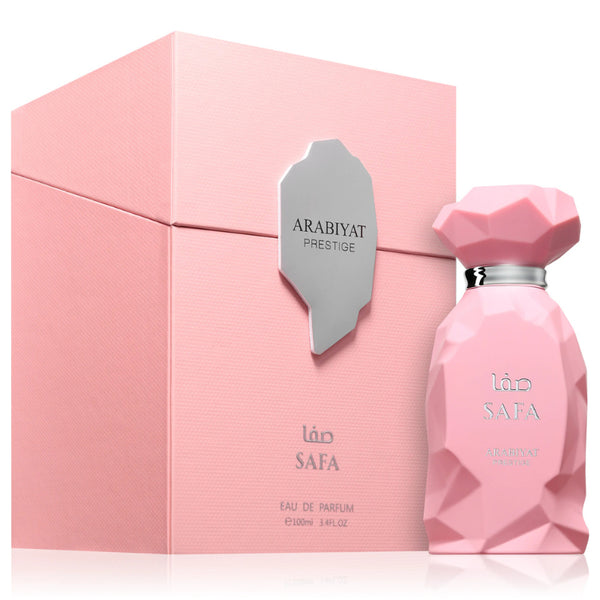 Arabiyat Prestige Safa 100ml eau de parfum bottle, fruity floral rose and vanilla womens fragrance