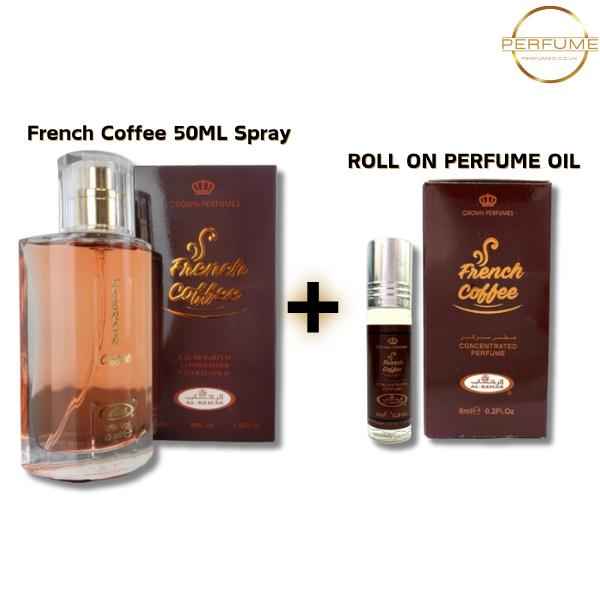 Al Rehab French Coffee 50ml and 6ml Roll-On Bundle