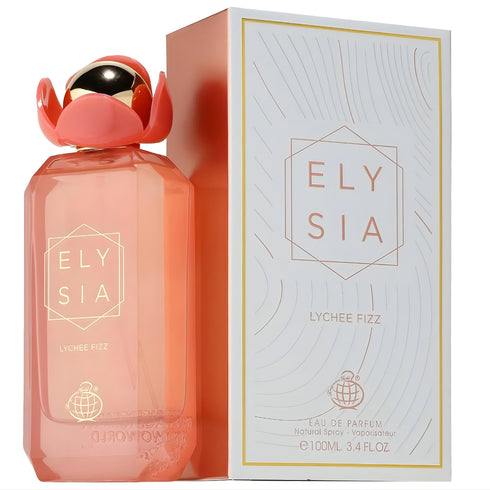 Fragrance World Elysia Lychee Fizz 100ml eau de parfum orange bottle