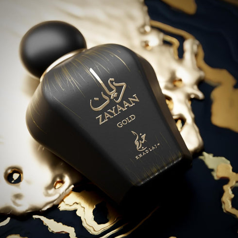 Khadlaj Zayaan Gold 100ml eau de parfum gold cap detail