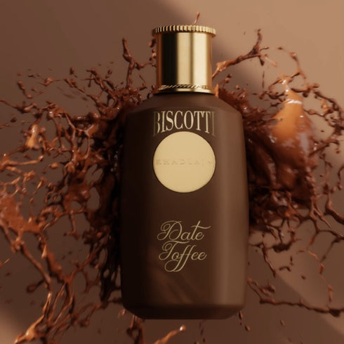 Khadlaj Biscotti Date Toffee 100ml eau de parfum label detail