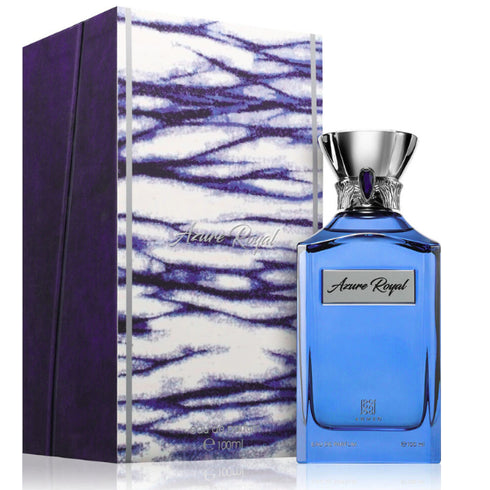 Ahmed Al Maghribi Azure Royal 100ml eau de parfum blue bottle with box