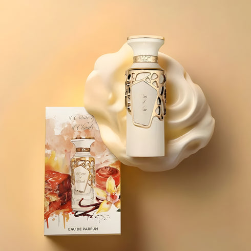 Fragrance World Creme of Clouds 100ml eau de parfum bottle detail