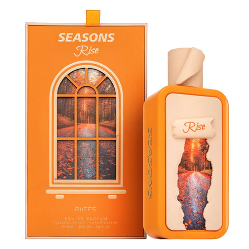 Riiffs Seasons Rise 100ml eau de parfum, nutmeg orange blossom and pink pepper warm scent bottle
