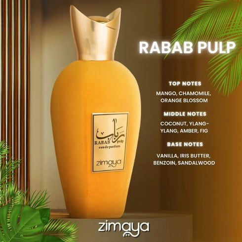 Zimaya Rabab Pulp 100ml eau de parfum orange bottle