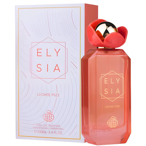 Fragrance World Elysia Lychee Fizz 100ml eau de parfum bottle detail