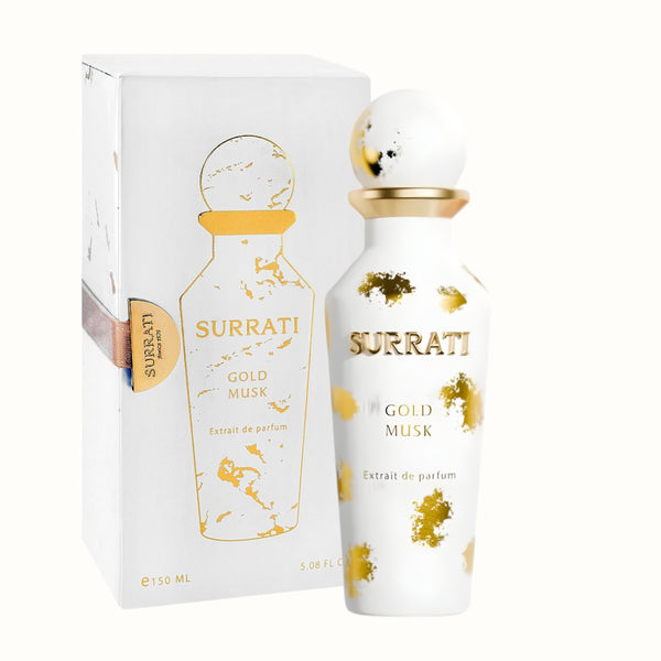 Surrati Golden Musk 150ml extrait de parfum white bottle with box