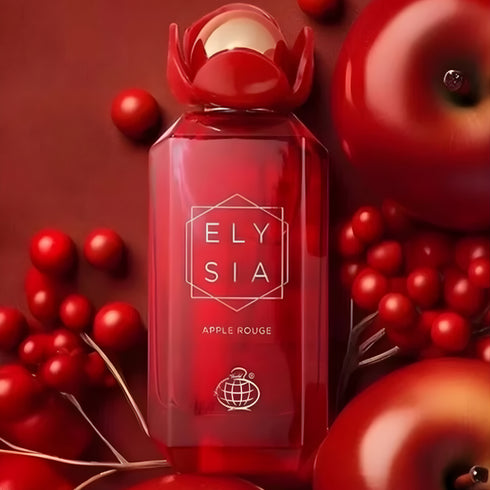 Fragrance World Elysia Apple Rouge 100ml eau de parfum bottle detail