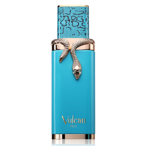 French Avenue Vulcan Feu 100ml eau de parfum teal bottle front view