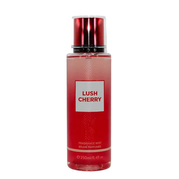 Fragrance World Lush Cherry body mist 250ml red bottle