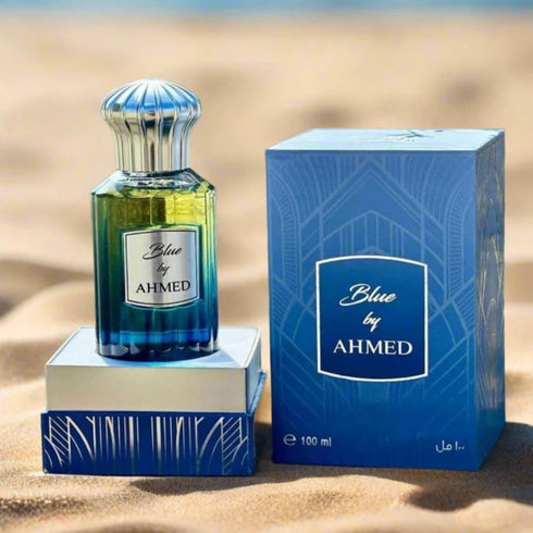 Blue by Ahmed Al Maghribi 100ml eau de parfum blue bottle with box